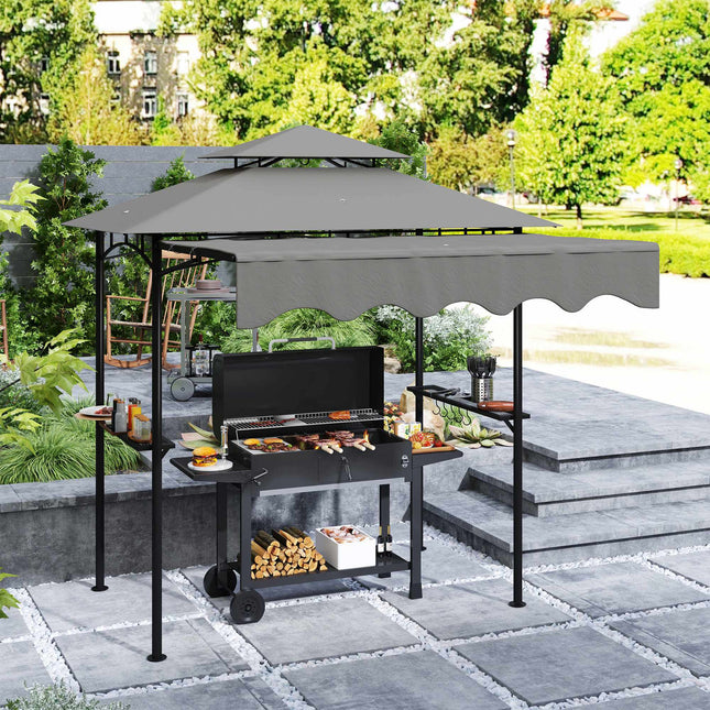 Grillpavillon mit verstellbarem Dach und Ablagen