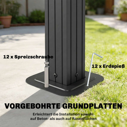 Grillpavillon mit Polycarbonatdach, Aluminiumrahmen