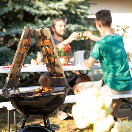 Grillplanke ganzer gegrillter Lachs Seite 2er Set