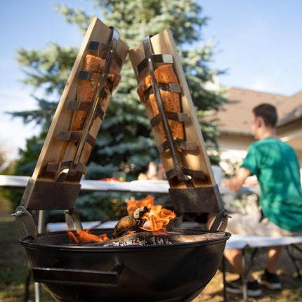 Grillplanke ganzer gegrillter Lachs Seite 2er Set