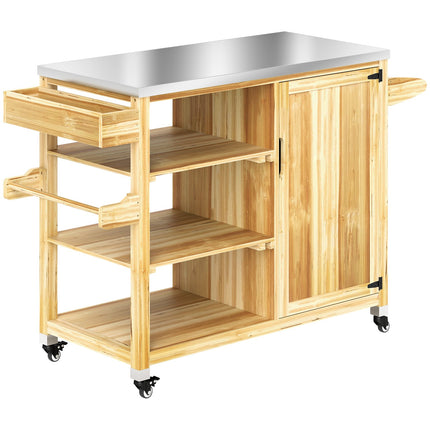 Outdoor Holzkohlegrill-Anhänger - 6-stöckiger Holz-Grilltisch