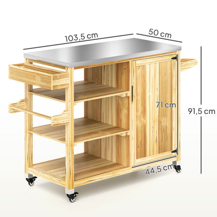 Outdoor Holzkohlegrill-Anhänger - 6-stöckiger Holz-Grilltisch