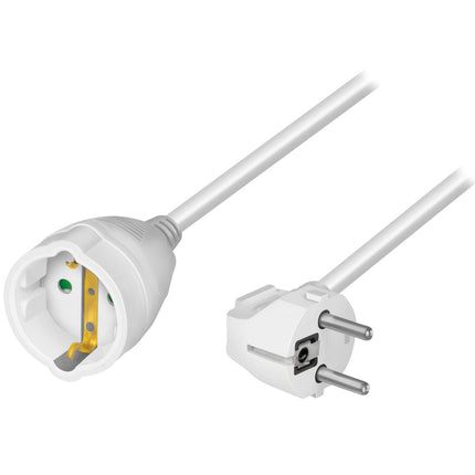 Uzemněný prodlužovací kabel do interiéru, 5m, bílý