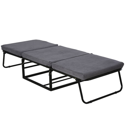 Klappbarer Gästebett-Hocker – Verstellbar, Polyester, Grau