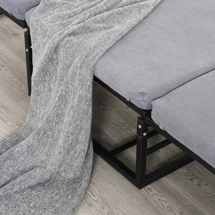 Klappbarer Gästebett-Hocker – Verstellbar, Polyester, Grau