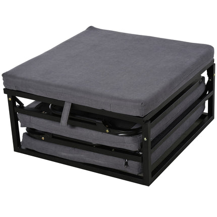 Klappbarer Gästebett-Hocker – Verstellbar, Polyester, Grau