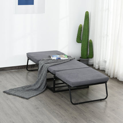 Klappbarer Gästebett-Hocker – Verstellbar, Polyester, Grau