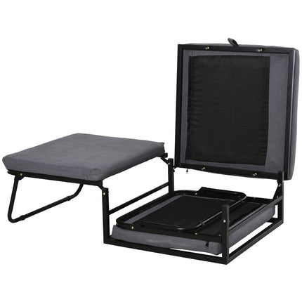Klappbarer Gästebett-Hocker – Verstellbar, Polyester, Grau