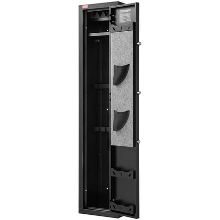 Gun Safe Cabinet, Fingerprint and Key Lock, 5 Rifles, LED