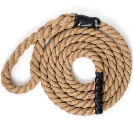 Turnhallen-Kletterseil Übungsseil mit Gummigriffen Sportseil aus Juteseil Trainingsseil Gelb 3m/4,5m/6m/9m-3m