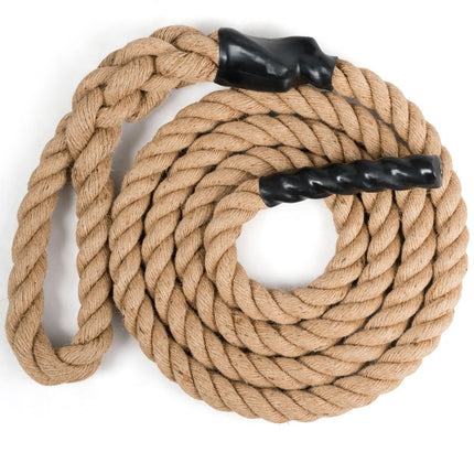 Turnhallen-Kletterseil Übungsseil mit Gummigriffen Sportseil aus Juteseil Trainingsseil Gelb 3m/4,5m/6m/9m-3m