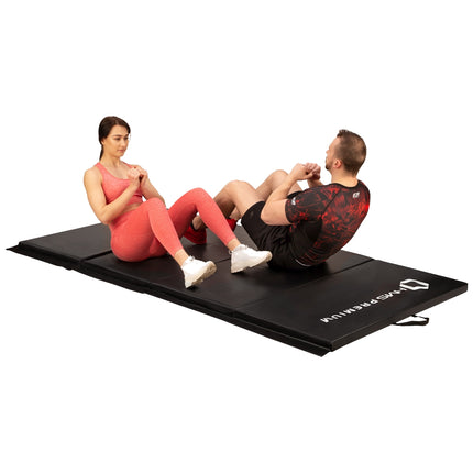 Gymnastic Foldable Mattress, 2400x1200mm, Black