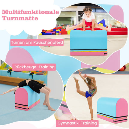 Turnmatte Sprungtisch für Kinder, abnehmbarer Bezug, 90x40x60 cm
