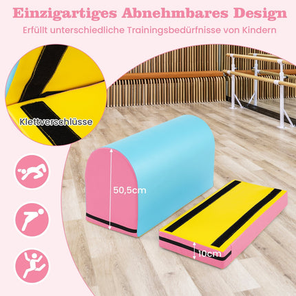Turnmatte Sprungtisch für Kinder, abnehmbarer Bezug, 90x40x60 cm