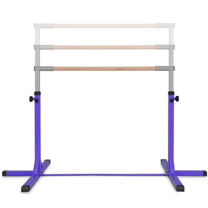Gymnastics gymnastics bar, height-adjustable gymnastics bars, resilient horizontal bar, pink/blue/purple-purple