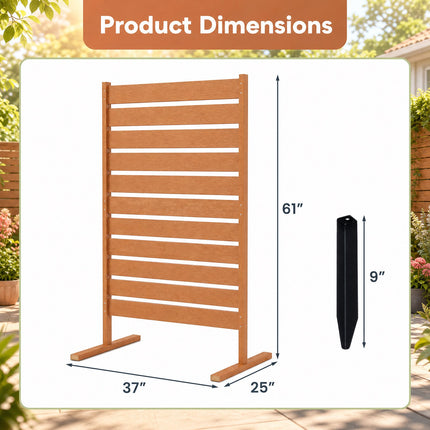 HIPS Privacy Fence, Wood Grain, Weatherproof, 93x63.5 cm