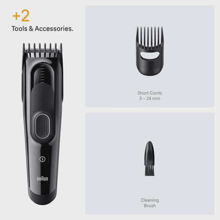 Hair Clipper with 9 Length Settings and 2 Styling Tools