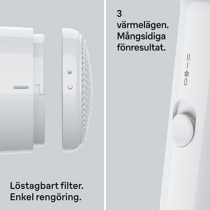 Haartrockner 1800W, 3 Heiz- und Gebläsestufen, Diffusor