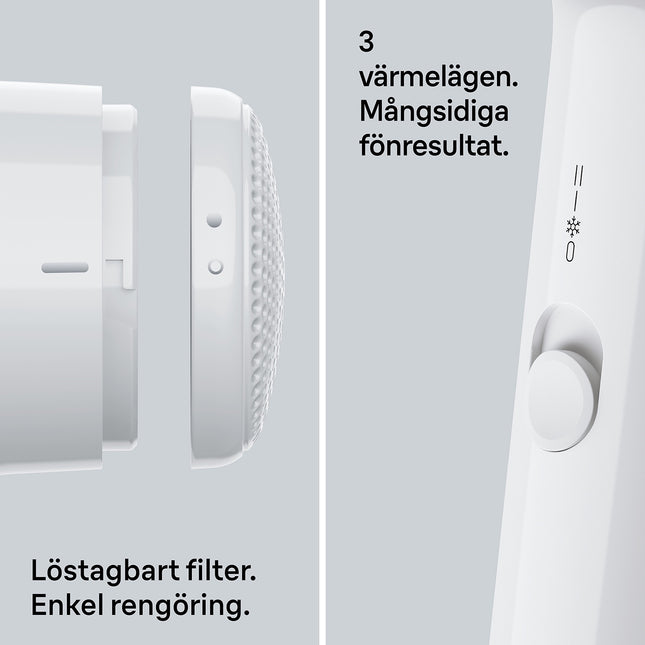 Hair Dryer 1800W, 3 Heat And Speed Settings, Diffuser