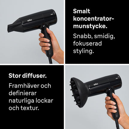 Haartrockner 2100W, 3 Heizstufen 2 Geschwindigkeiten, Diffusor-Düse
