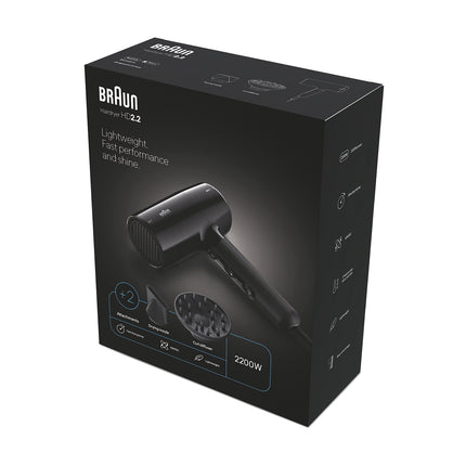 Fén na vlasy 2200W, ionizace, 3 teploty 2 rychlosti, 2 nástavce