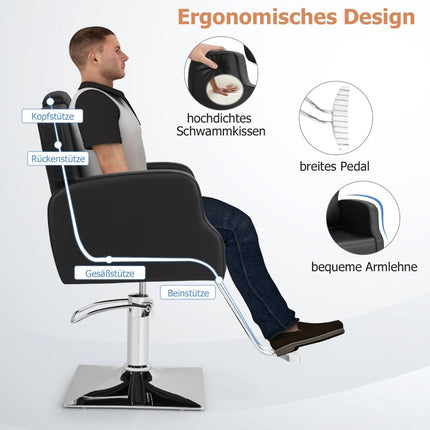 Hairdressing chair with headrest & backrest & hydraulic pump Height adjustable salon chair