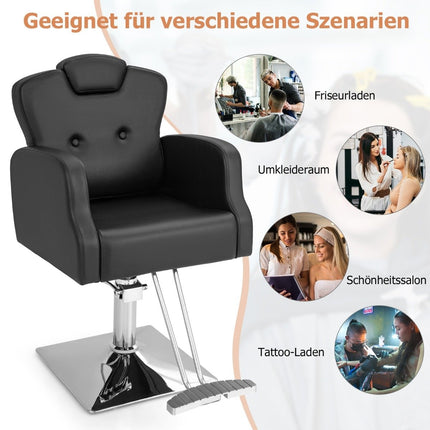 Hairdressing chair with headrest & backrest & hydraulic pump Height adjustable salon chair