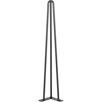 Hairpin Table Legs, 26 Inch Black, 3-Rod Set of 4