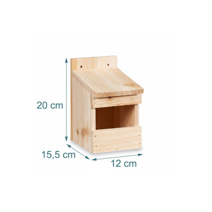 Half-Cave Nest Box Set of 2 for Niche Nesters, Untreated Fir Wood