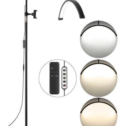 Half Moon Lash Floor Lamp, 23 Inch Dimmable LED, Remote
