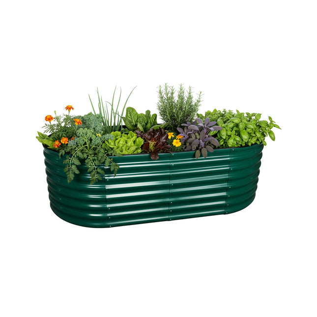Halbrundes Hochbeet aus verzinktem Metall