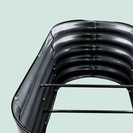 Half-Round Galvanized Metal Raised Garden Bed
