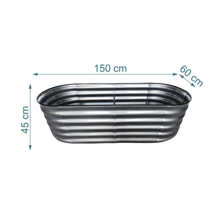 Half-Round Galvanized Metal Raised Garden Bed
