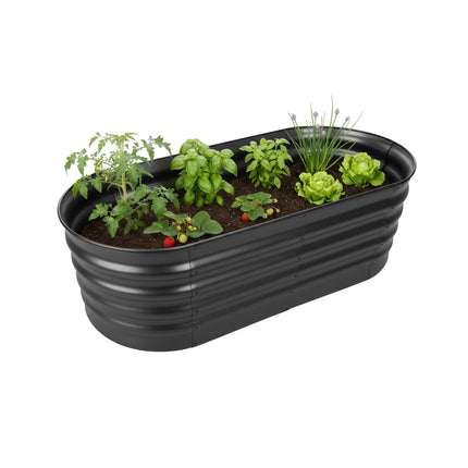 Half-Round Galvanized Metal Raised Garden Bed