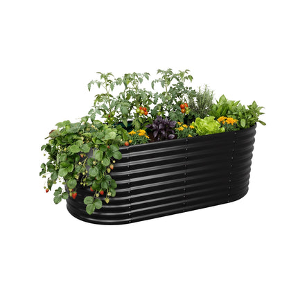 Half-Round Galvanized Metal Raised Garden Bed