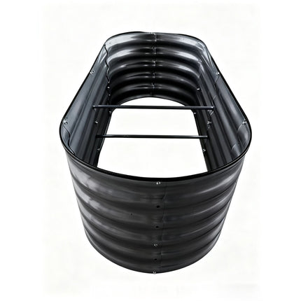 Half-Round Galvanized Metal Raised Garden Bed