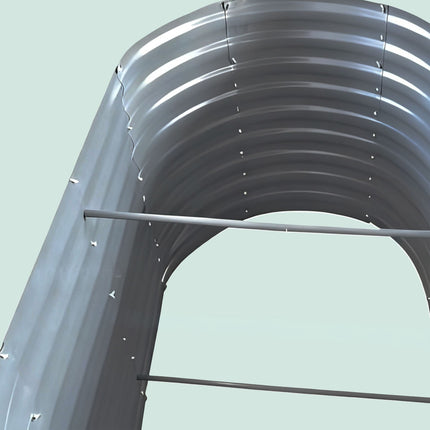 Halbrundes Hochbeet aus verzinktem Metall