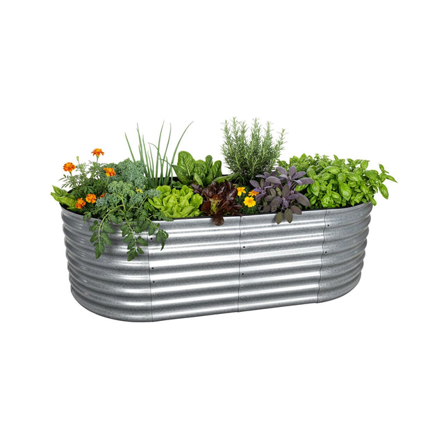 Halbrundes Hochbeet aus verzinktem Metall