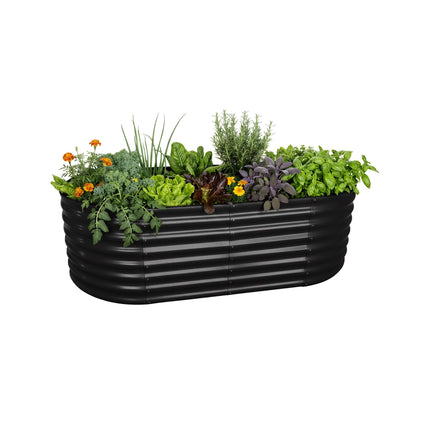 Half-Round Metal Raised Garden Bed, Galvanized