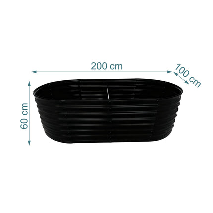 Half-Round Metal Raised Garden Bed, Galvanized