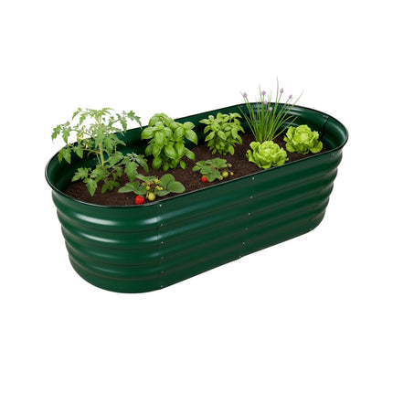Halbrundes Hochbeet aus Metall für Gemüse