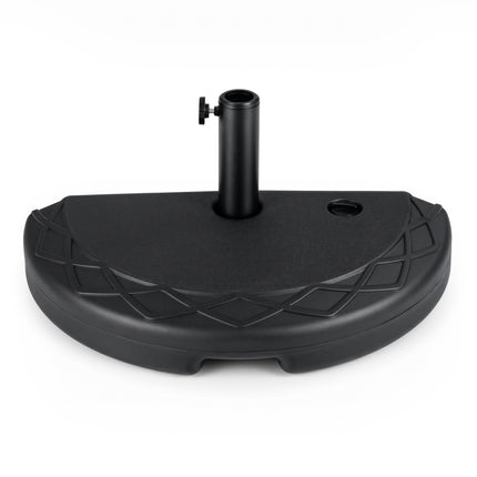 Half Round Patio Umbrella Base, 44 lbs Fillable, Black