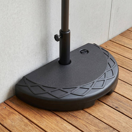Half Round Patio Umbrella Base, 44 lbs Fillable, Black