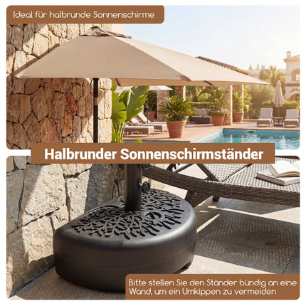 Half-Round Umbrella Base, Fillable, 17L/25kg Capacity