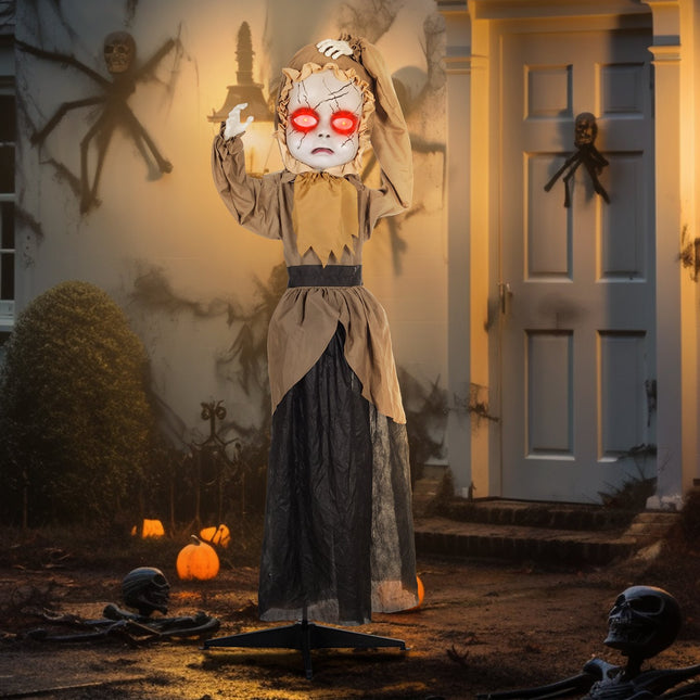 Halloween Animatronic Prop, Jumping Head, Red Eyes