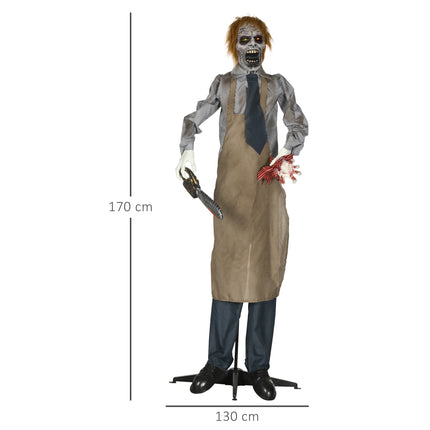 Halloween Chainsaw Killer Prop with Motion and Sound, 1.7m