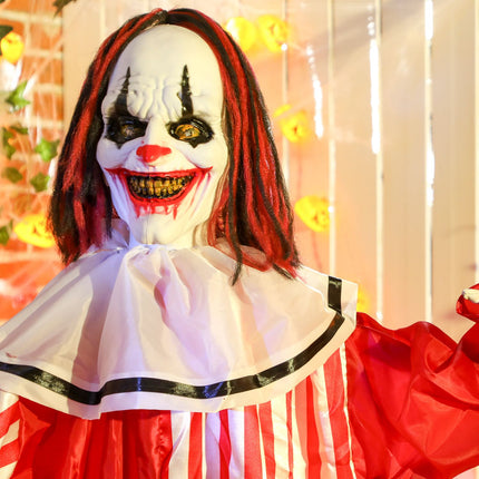 Halloween-Clown-Deko, 165 cm, LED-Lichter, Soundeffekte