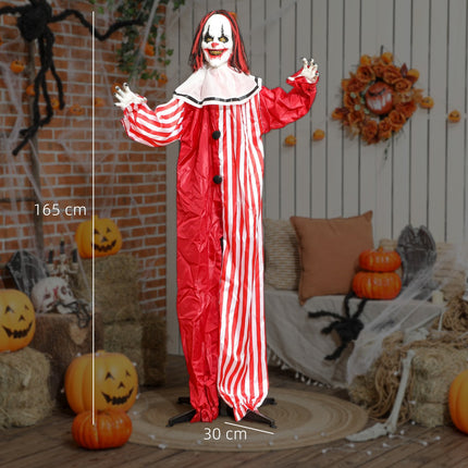 Halloween-Clown-Deko, 165 cm, LED-Lichter, Soundeffekte