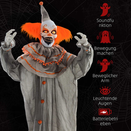 Halloween-Clown-Dekoration, berührungsaktiviert, leuchtende Augen