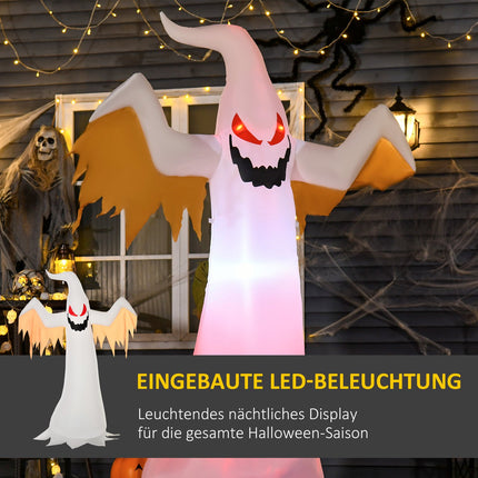 Aufblasbarer Halloween-Geist, 2,4 m, LED-beleuchtet, wetterfest